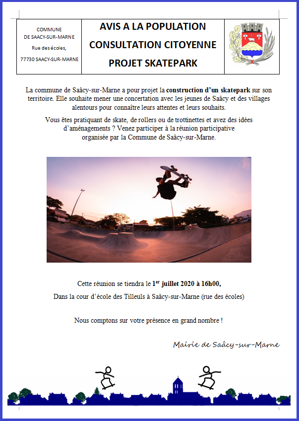 affiche consultation skatepark 2020